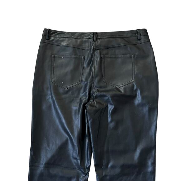 Autres Filles Black Faux Leather High Rise Pants Women's Size XL | 31-17-3 - Picture 3 of 7